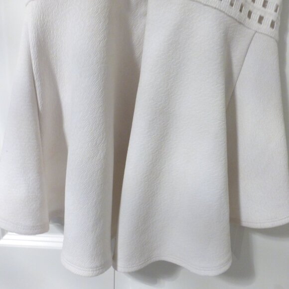 BEBE white peplum top with thick straps and small cut out details - Picture 5 of 13